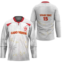 Custom Cape Verde Football Hockey Jersey Come On Tubaroes Azuis - White - Wonder Print Shop