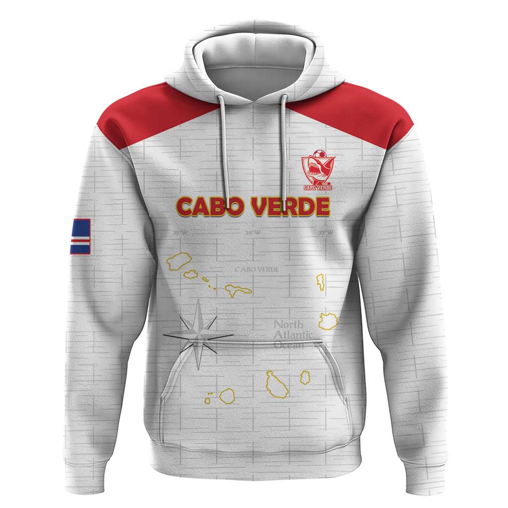 Custom Cape Verde Football Hoodie Come On Tubaroes Azuis - White - Wonder Print Shop