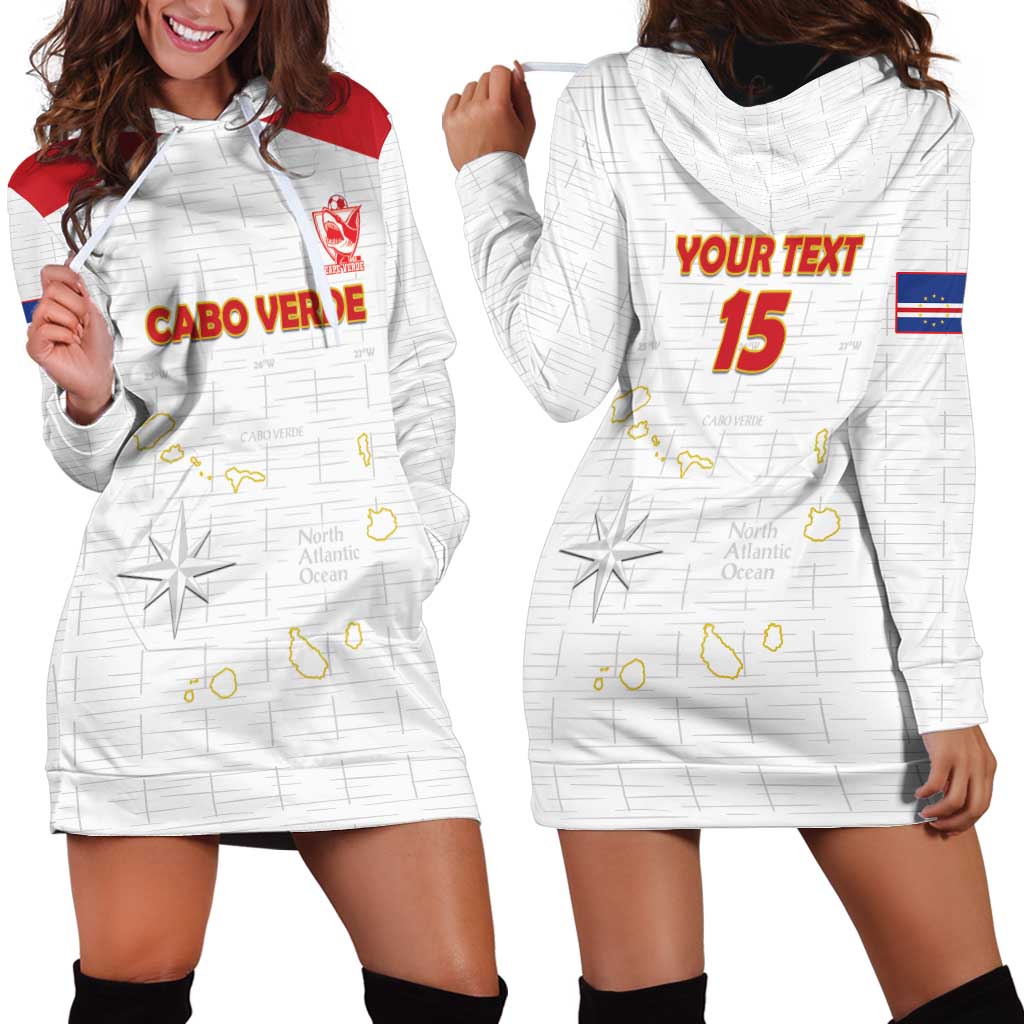 Custom Cape Verde Football Hoodie Dress Come On Tubaroes Azuis - White - Wonder Print Shop