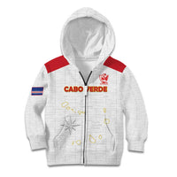Custom Cape Verde Football Kid Hoodie Come On Tubaroes Azuis - White - Wonder Print Shop