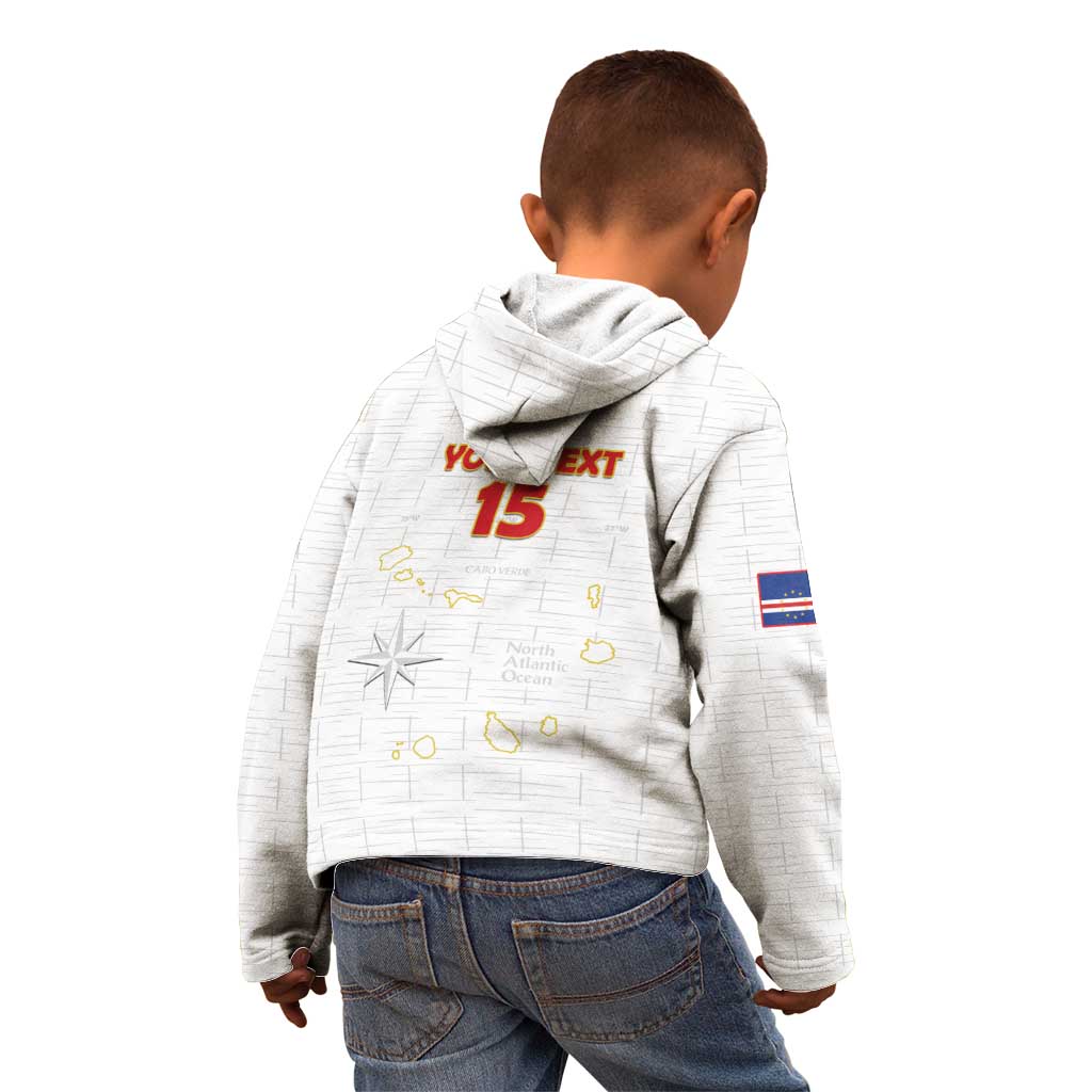 Custom Cape Verde Football Kid Hoodie Come On Tubaroes Azuis - White - Wonder Print Shop