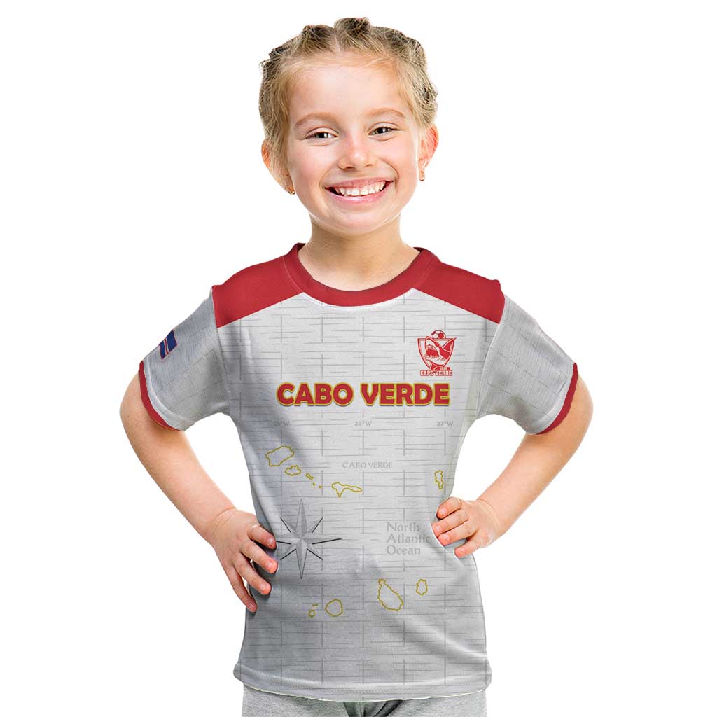 Custom Cape Verde Football Kid T Shirt Come On Tubaroes Azuis - White - Wonder Print Shop