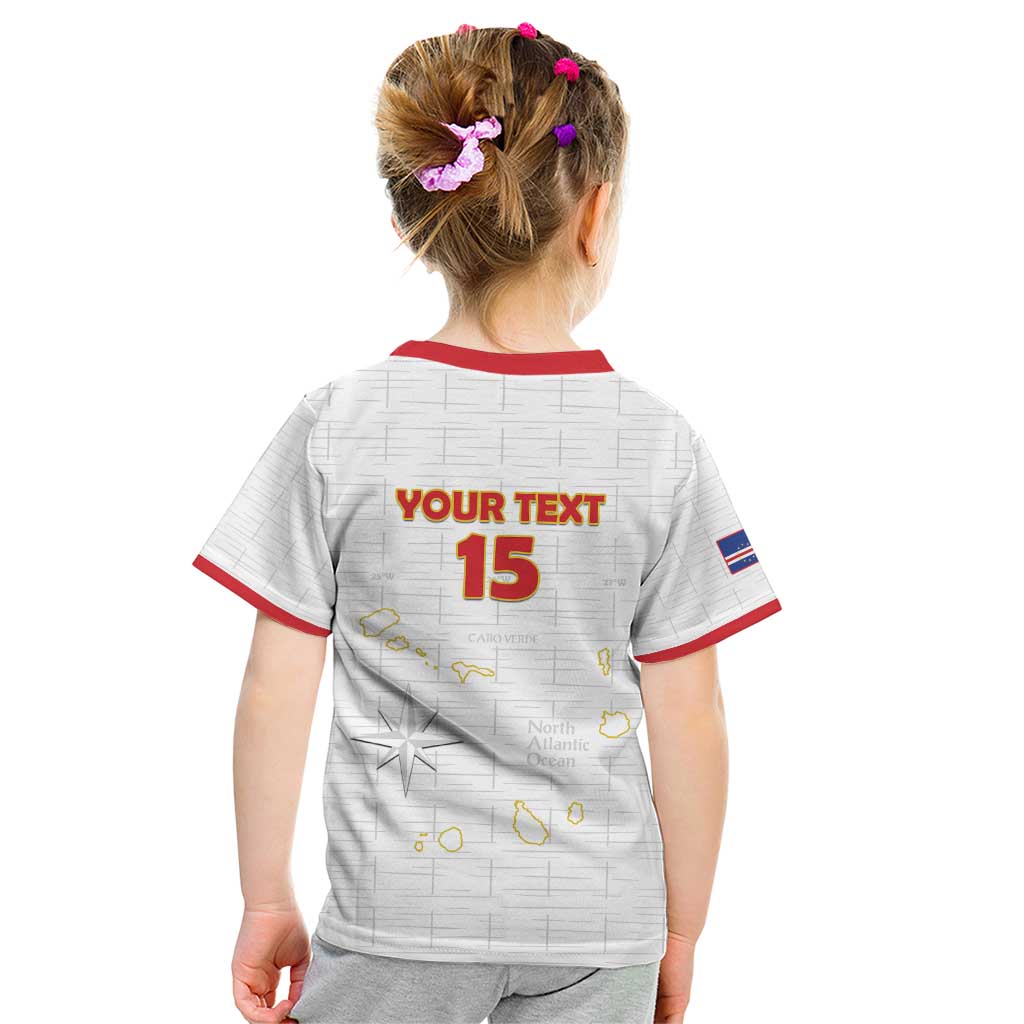 Custom Cape Verde Football Kid T Shirt Come On Tubaroes Azuis - White - Wonder Print Shop