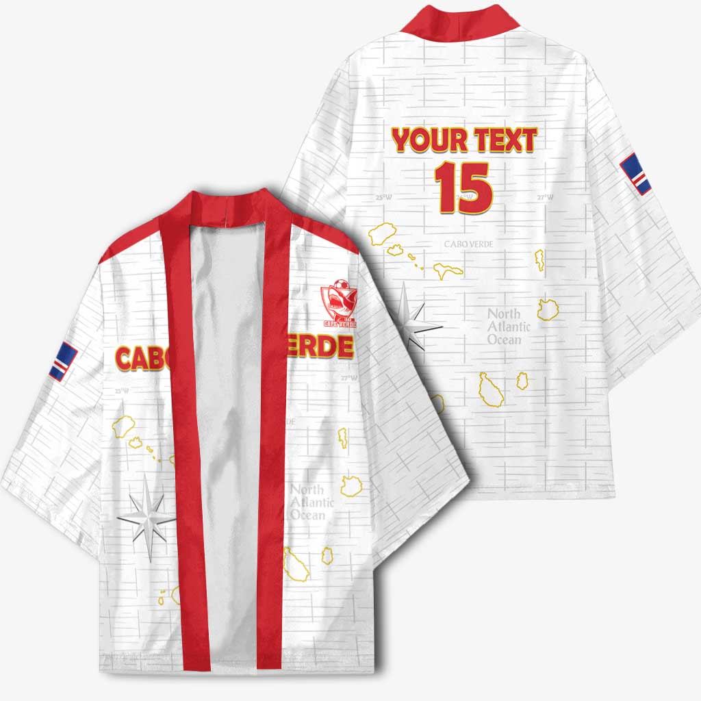 Custom Cape Verde Football Kimono Come On Tubaroes Azuis - White - Wonder Print Shop