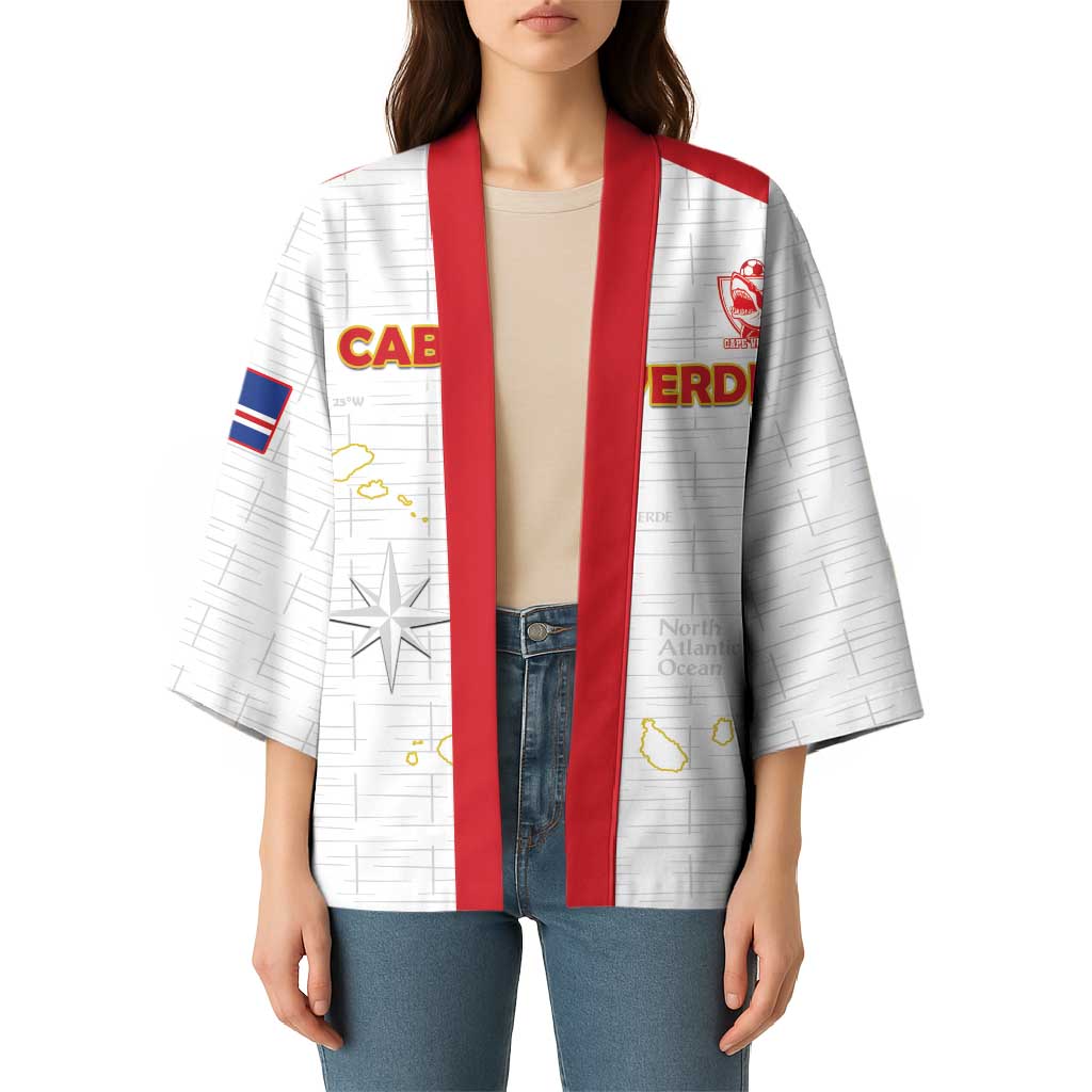 Custom Cape Verde Football Kimono Come On Tubaroes Azuis - White - Wonder Print Shop