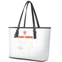 Cape Verde Football Leather Tote Bag Come On Tubaroes Azuis - White - Wonder Print Shop