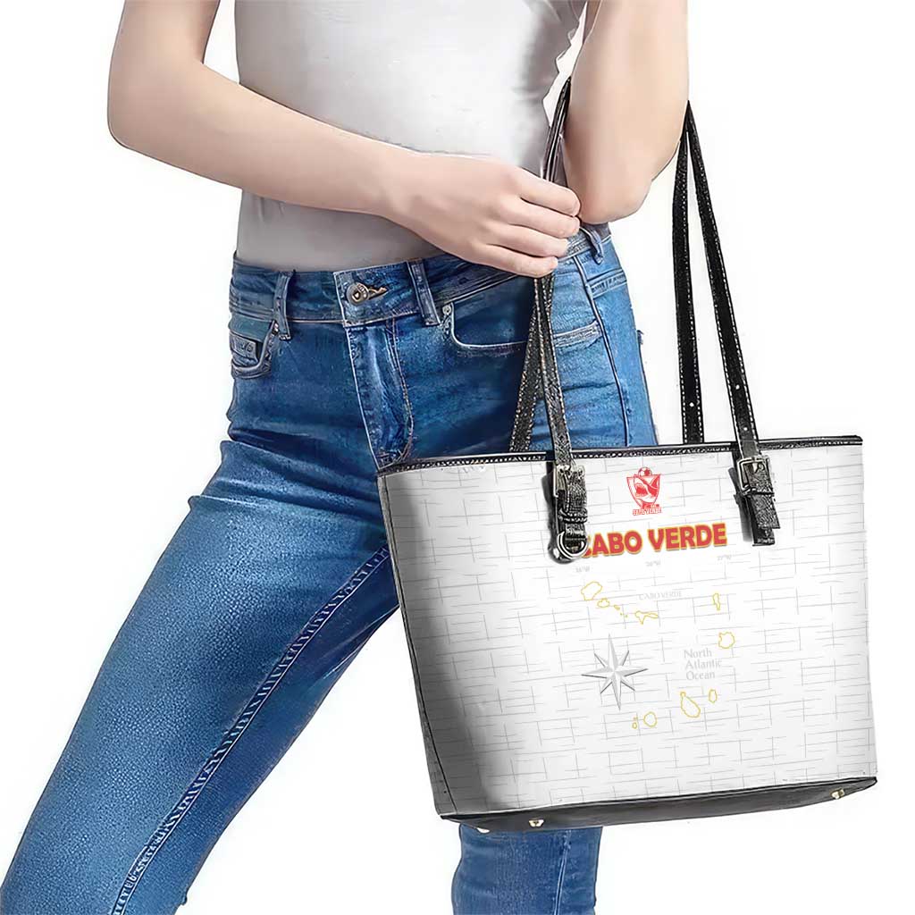 Cape Verde Football Leather Tote Bag Come On Tubaroes Azuis - White - Wonder Print Shop