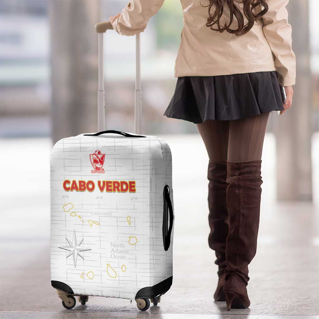 Cape Verde Football Luggage Cover Come On Tubaroes Azuis - White - Wonder Print Shop