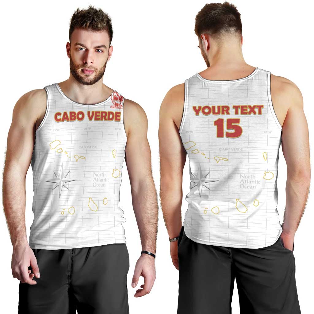 Custom Cape Verde Football Men Tank Top Come On Tubaroes Azuis - White - Wonder Print Shop