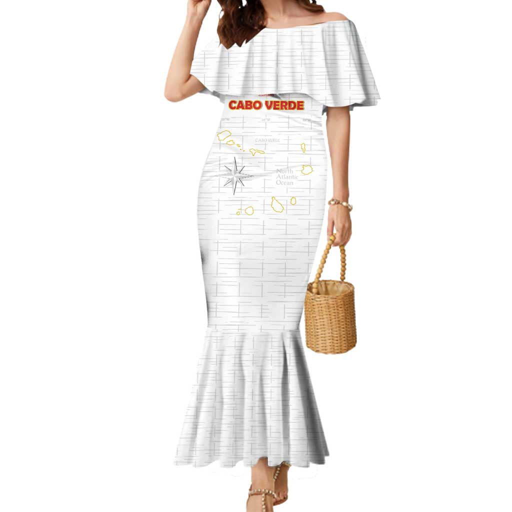 Custom Cape Verde Football Mermaid Dress Come On Tubaroes Azuis - White - Wonder Print Shop