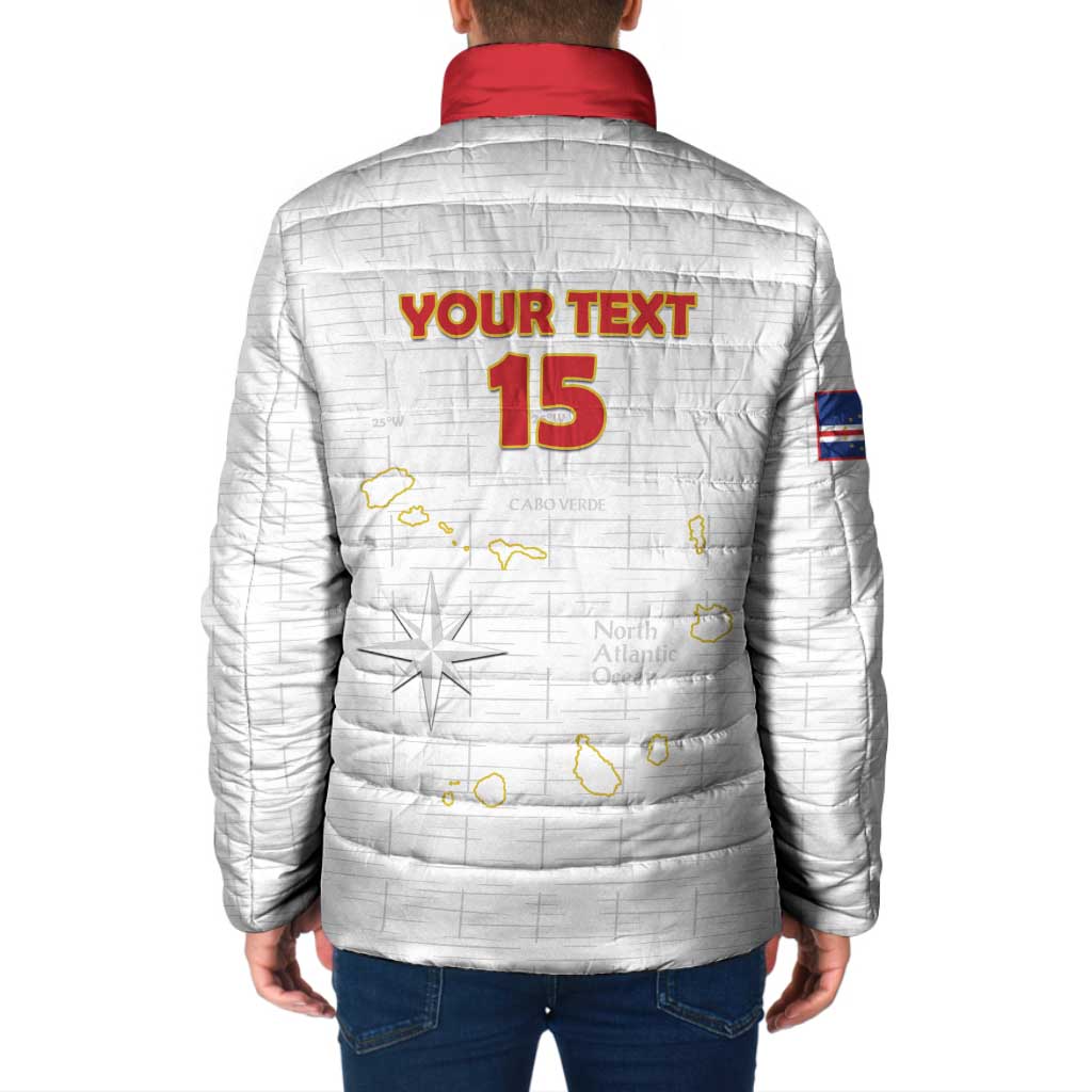 Custom Cape Verde Football Padded Jacket Come On Tubaroes Azuis - White - Wonder Print Shop
