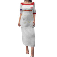 Custom Cape Verde Football Puletasi Come On Tubaroes Azuis - White - Wonder Print Shop