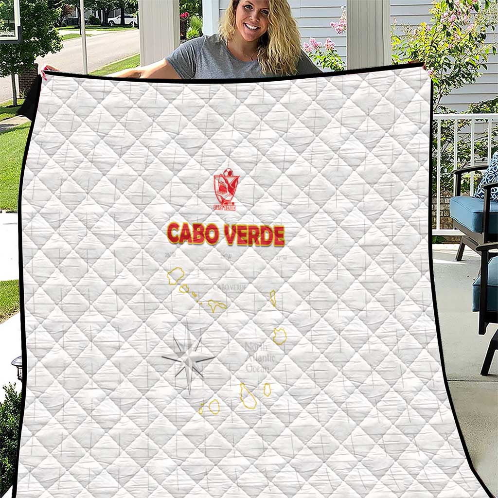 Cape Verde Football Quilt Come On Tubaroes Azuis - White - Wonder Print Shop