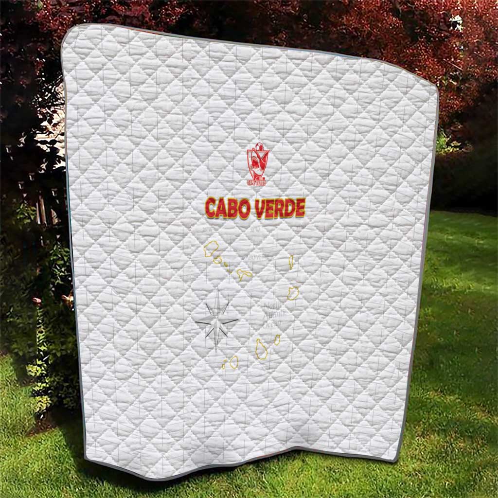 Cape Verde Football Quilt Come On Tubaroes Azuis - White - Wonder Print Shop