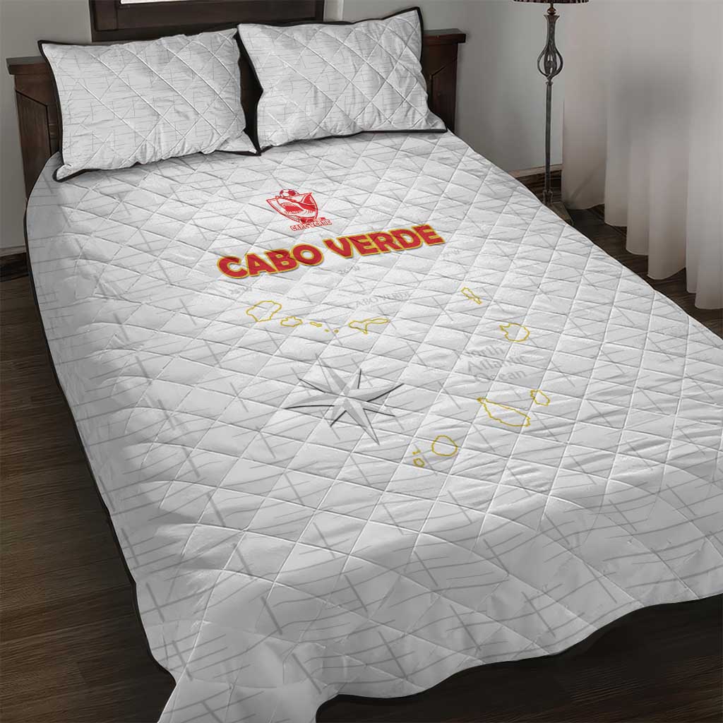 Cape Verde Football Quilt Bed Set Come On Tubaroes Azuis - White - Wonder Print Shop