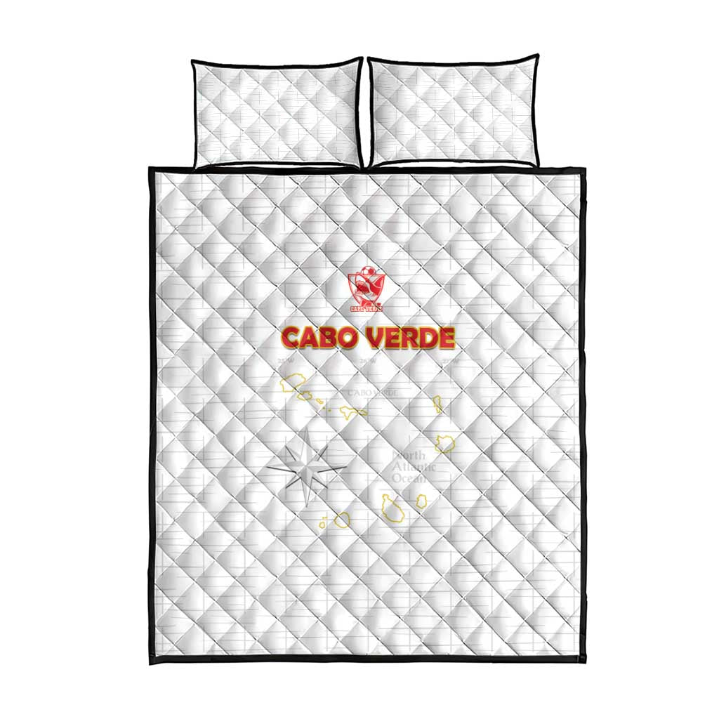 Cape Verde Football Quilt Bed Set Come On Tubaroes Azuis - White - Wonder Print Shop