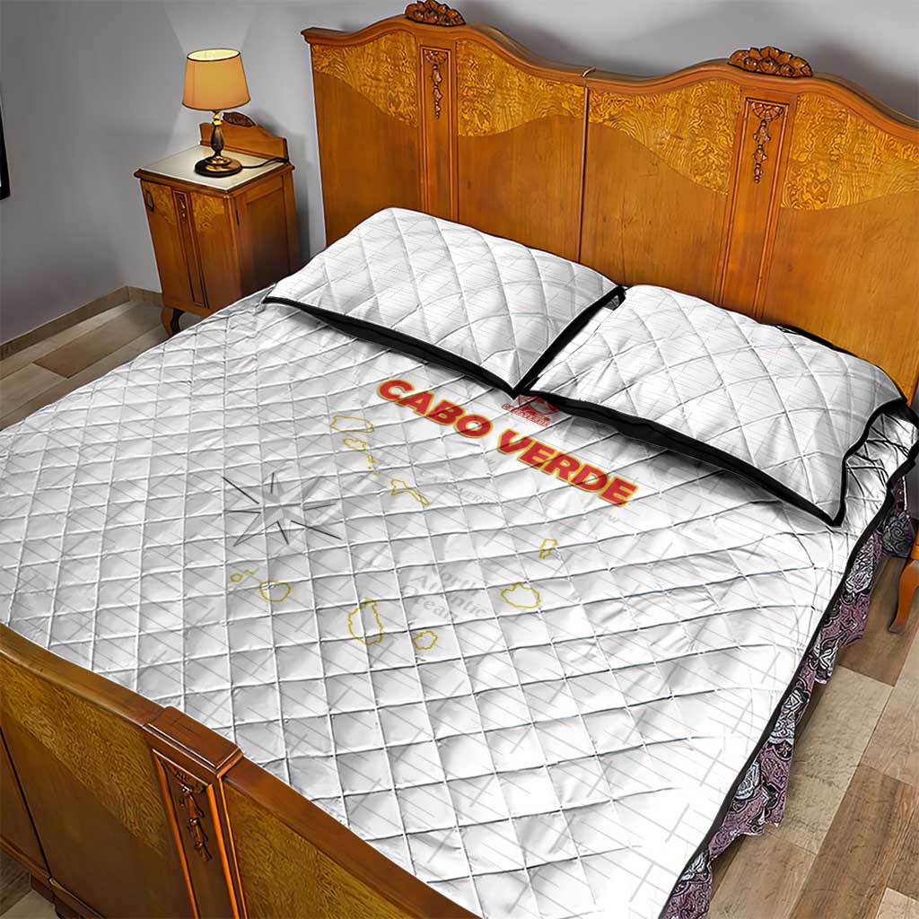 Cape Verde Football Quilt Bed Set Come On Tubaroes Azuis - White - Wonder Print Shop