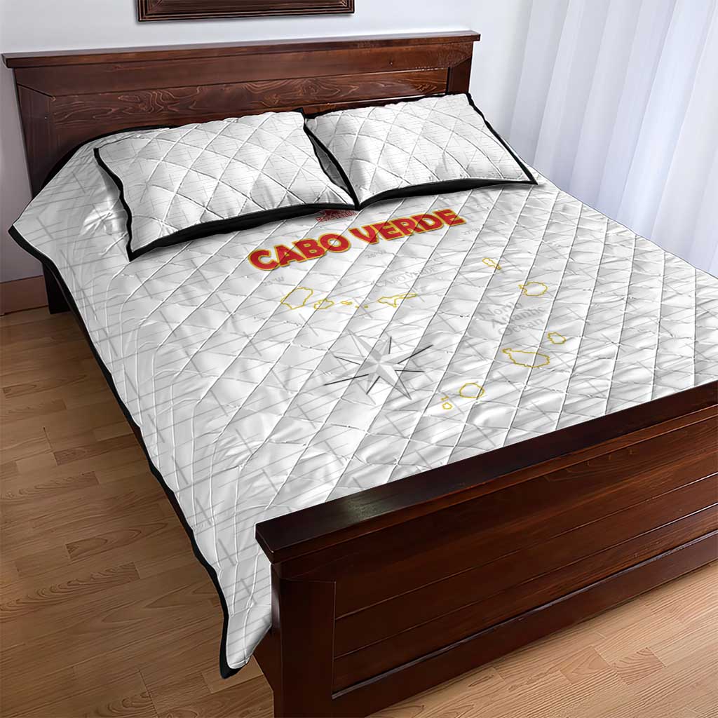 Cape Verde Football Quilt Bed Set Come On Tubaroes Azuis - White - Wonder Print Shop