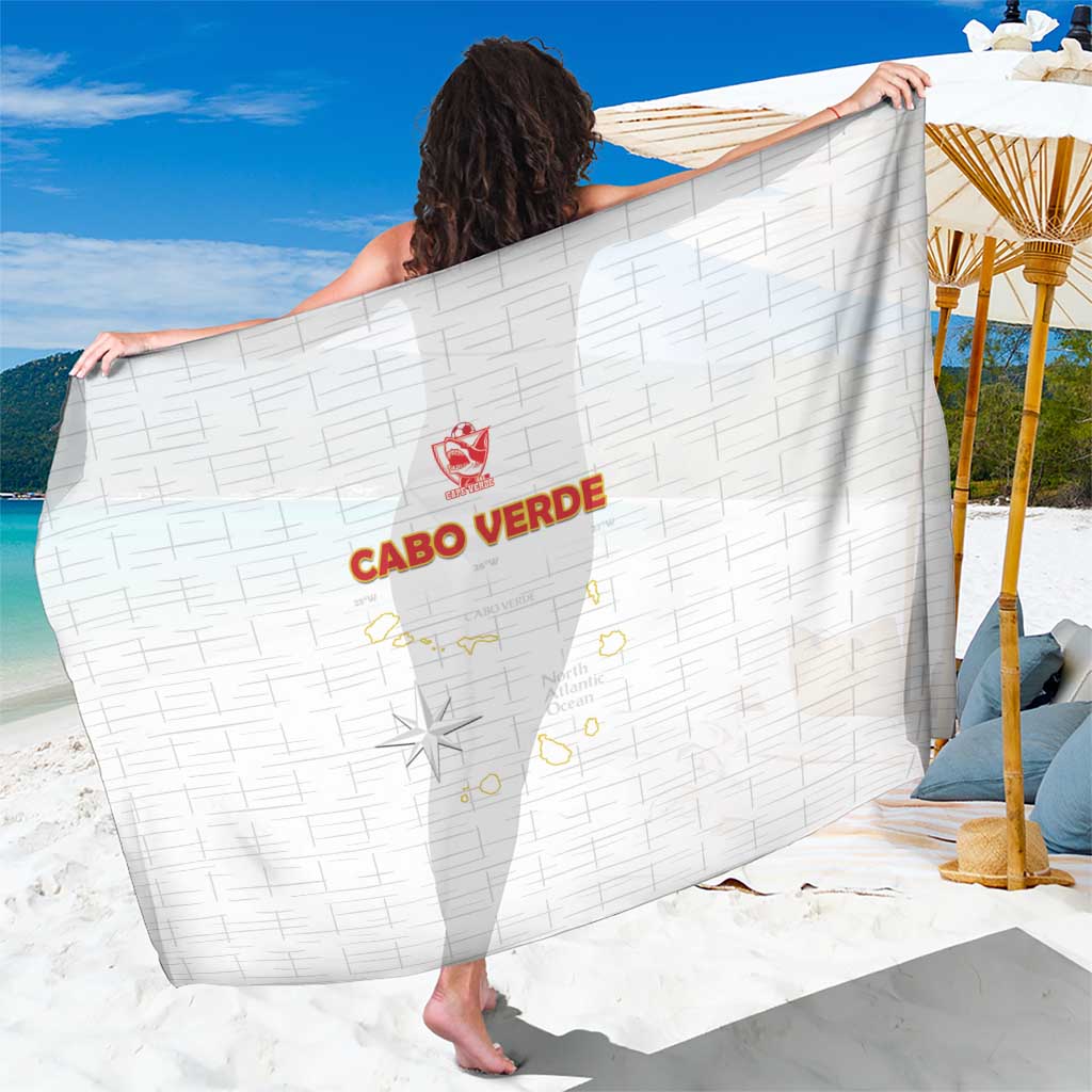 Cape Verde Football Sarong Come On Tubaroes Azuis - White - Wonder Print Shop