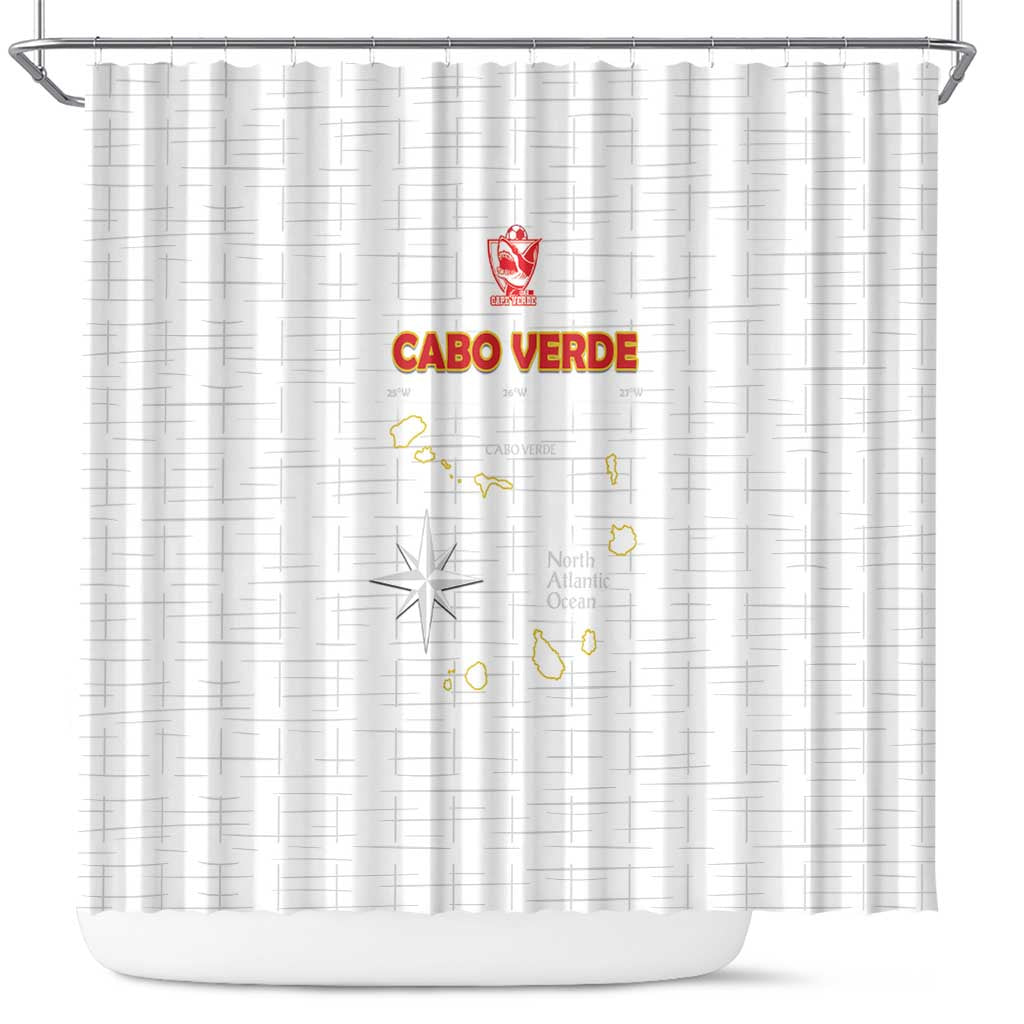 Cape Verde Football Shower Curtain Come On Tubaroes Azuis - White - Wonder Print Shop