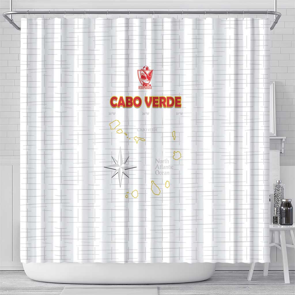 Cape Verde Football Shower Curtain Come On Tubaroes Azuis - White - Wonder Print Shop