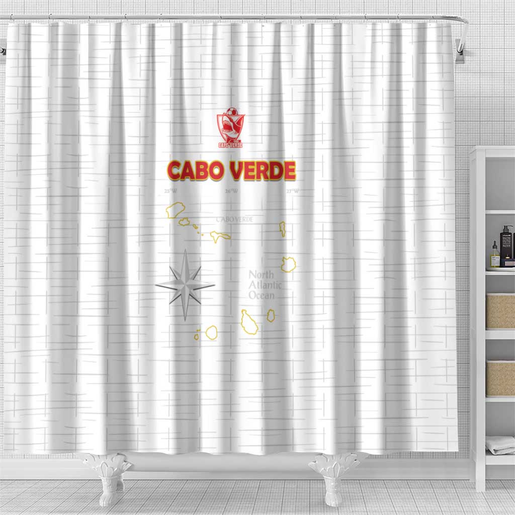 Cape Verde Football Shower Curtain Come On Tubaroes Azuis - White - Wonder Print Shop