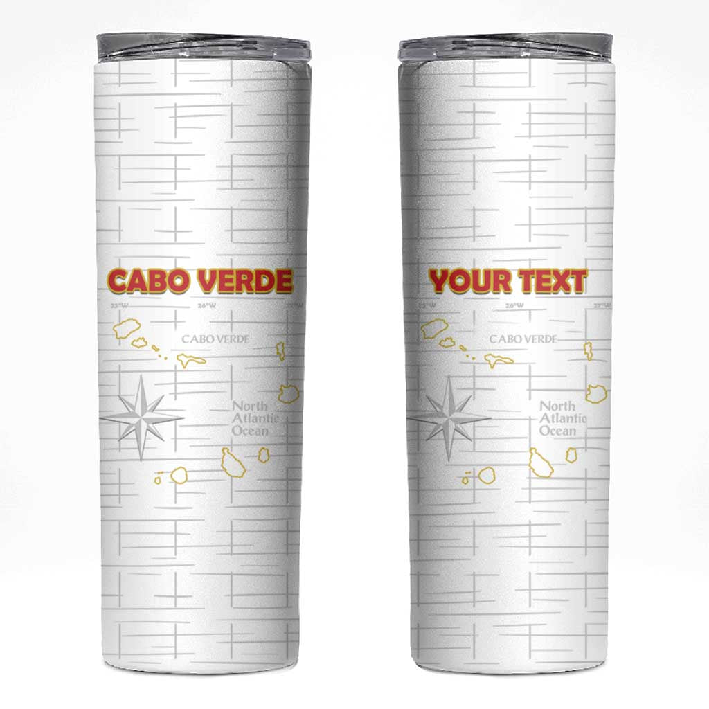 Custom Cape Verde Football Skinny Tumbler Come On Tubaroes Azuis - White - Wonder Print Shop