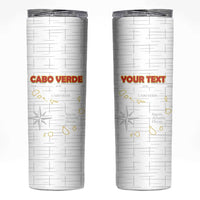 Custom Cape Verde Football Skinny Tumbler Come On Tubaroes Azuis - White - Wonder Print Shop