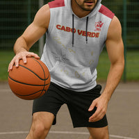 Custom Cape Verde Football Sleeveless Hoodie Come On Tubaroes Azuis - White - Wonder Print Shop