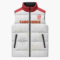 Custom Cape Verde Football Sleeveless Puffer Jacket Come On Tubaroes Azuis - White - Wonder Print Shop