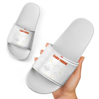 Cape Verde Football Slide Sandals Come On Tubaroes Azuis - White - Wonder Print Shop