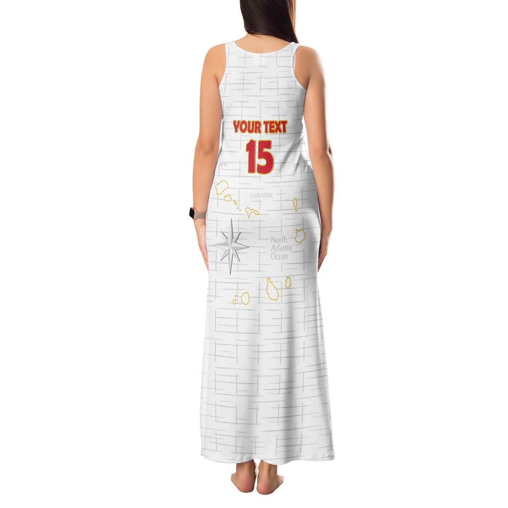 Custom Cape Verde Football Tank Maxi Dress Come On Tubaroes Azuis - White - Wonder Print Shop