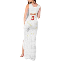 Custom Cape Verde Football Tank Maxi Dress Come On Tubaroes Azuis - White - Wonder Print Shop