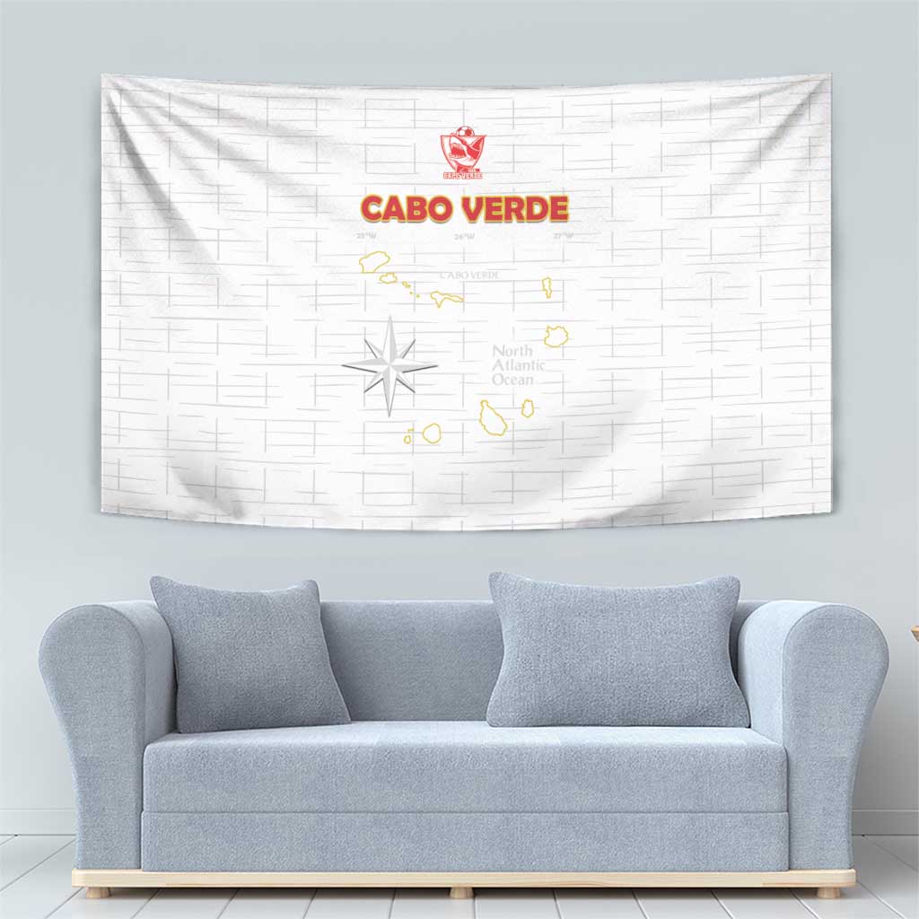 Cape Verde Football Tapestry Come On Tubaroes Azuis - White - Wonder Print Shop