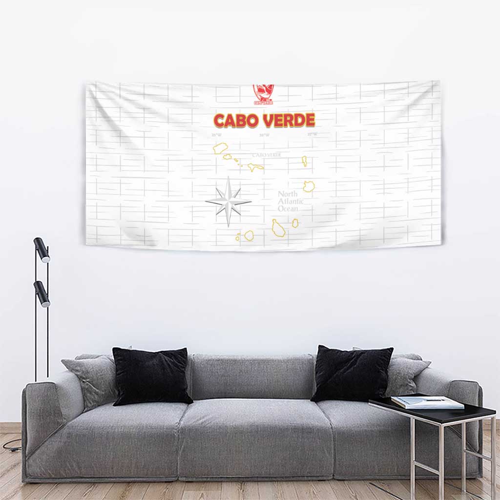 Cape Verde Football Tapestry Come On Tubaroes Azuis - White - Wonder Print Shop
