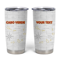 Custom Cape Verde Football Tumbler Cup Come On Tubaroes Azuis - White - Wonder Print Shop