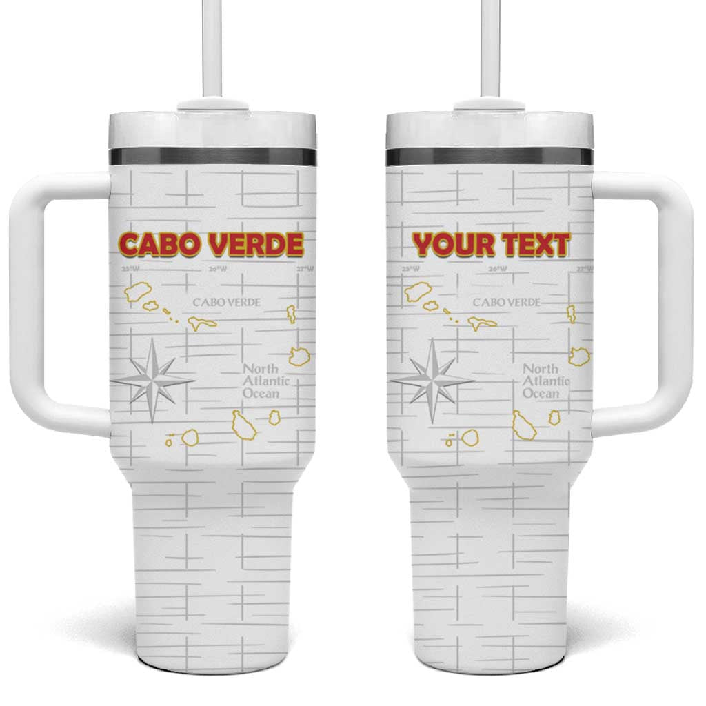 Custom Cape Verde Football Tumbler With Handle Come On Tubaroes Azuis - White - Wonder Print Shop