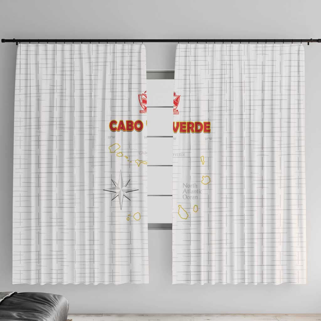 Cape Verde Football Window Curtain Come On Tubaroes Azuis - White - Wonder Print Shop