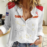 Custom Cape Verde Football Women Casual Shirt Come On Tubaroes Azuis - White - Wonder Print Shop