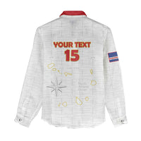 Custom Cape Verde Football Women Casual Shirt Come On Tubaroes Azuis - White - Wonder Print Shop