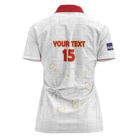 Custom Cape Verde Football Women Polo Shirt Come On Tubaroes Azuis - White - Wonder Print Shop