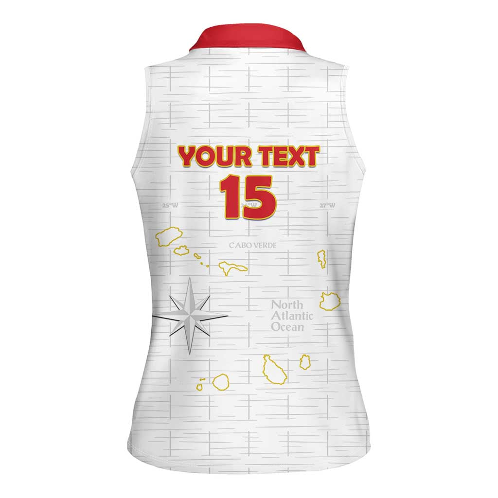 Custom Cape Verde Football Women Sleeveless Polo Shirt Come On Tubaroes Azuis - White - Wonder Print Shop