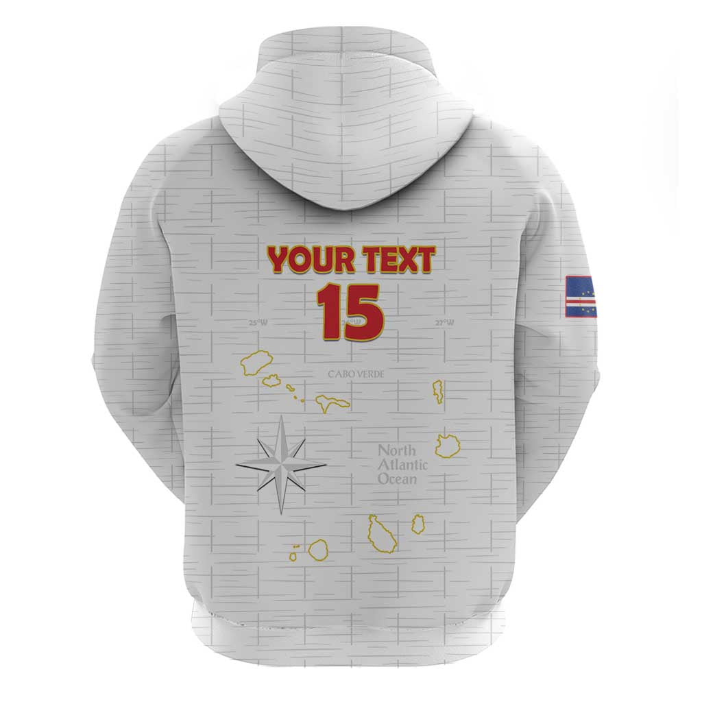 Custom Cape Verde Football Zip Hoodie Come On Tubaroes Azuis - White - Wonder Print Shop