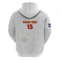 Custom Cape Verde Football Zip Hoodie Come On Tubaroes Azuis - White - Wonder Print Shop