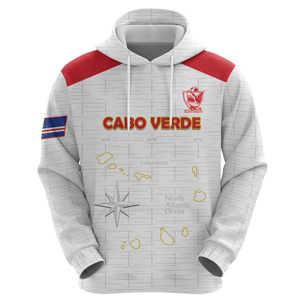 Custom Cape Verde Football Zip Hoodie Come On Tubaroes Azuis - White - Wonder Print Shop