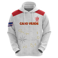 Custom Cape Verde Football Zip Hoodie Come On Tubaroes Azuis - White - Wonder Print Shop