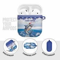 Cape Verde Football Christmas AirPods Case Feliz Natal Tubaroes Azuis - Wonder Print Shop