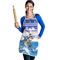 Cape Verde Football Christmas Apron Feliz Natal Tubaroes Azuis - Wonder Print Shop