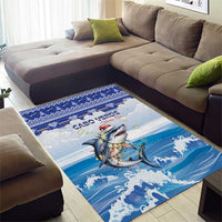 Cape Verde Football Christmas Area Rug Feliz Natal Tubaroes Azuis - Wonder Print Shop