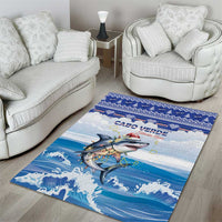 Cape Verde Football Christmas Area Rug Feliz Natal Tubaroes Azuis - Wonder Print Shop